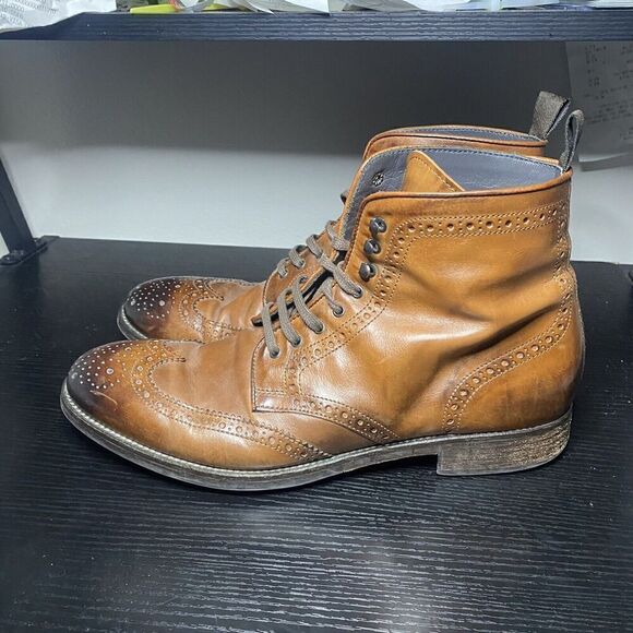 To Boot New York Mens Dark Brown Bruckner Wingtip Boots Size 9.5 79728 - Picture 4 of 11